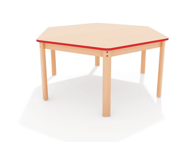 Hexagonal Desk Red Edge Table Top
