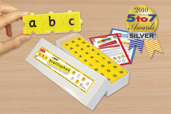 Braillephun Lower Case Set: Interlocking Braille Cubes for Interactive Learning
