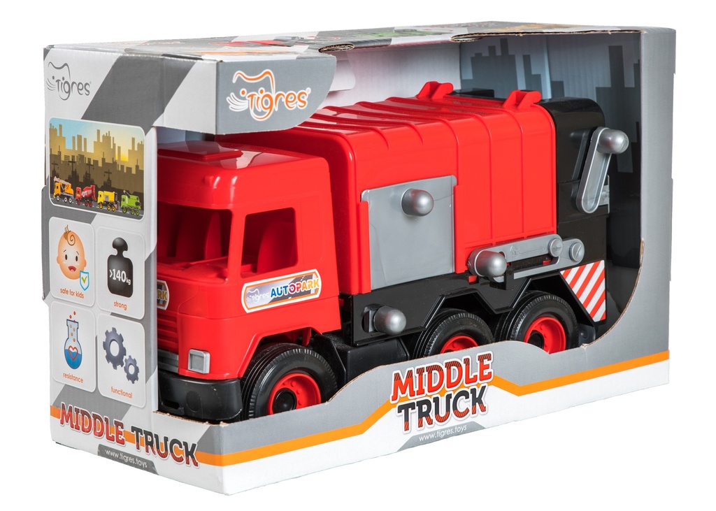 Medium garbage truck red