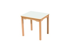 [4049-1100] TABLE WITH LAMINATED TABLE TOP WITH WOODEN LEGS - L: 60 cm - W: 50 cm
