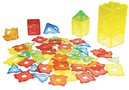 [4032-2190] 120 Transparent bricks for building geometric solids.