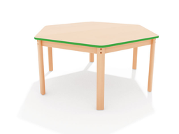 [4032-2300] Classic Wood Tops Hexagonal Table GREEN