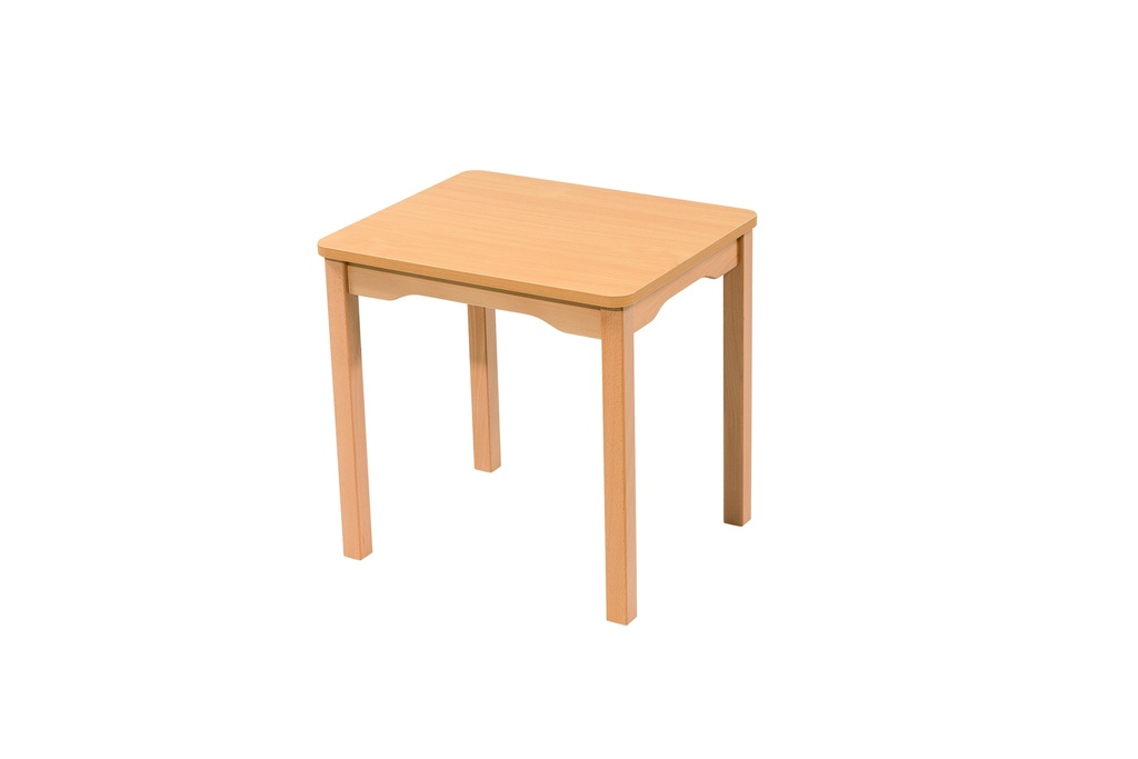 TABLE WITH LAMINATED TABLE TOP WITH WOODEN LEGS - L: 60 cm - W: 50 cm