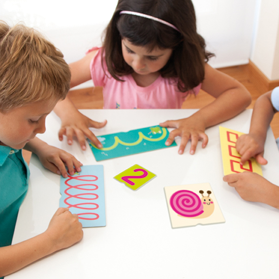 Tactile number cards for pre-writing