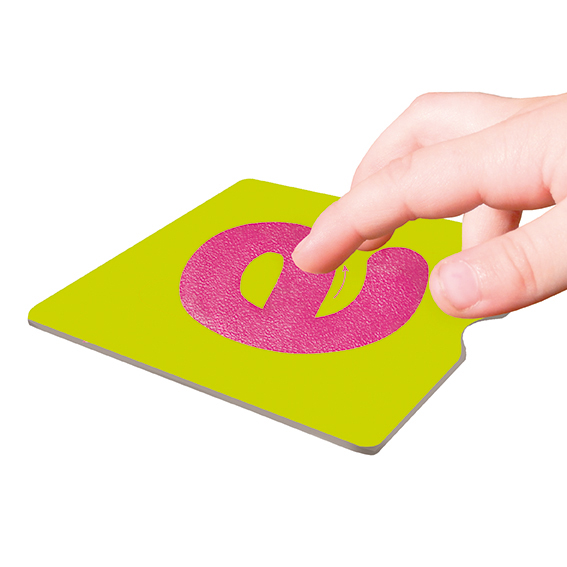 Tactile letter cards with punctuation signs