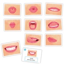 Logo-bits cards for oral motor speech therapy