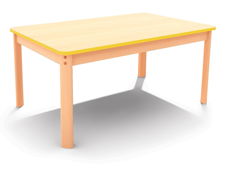Rectangular Desk Yellow Edge Table Top