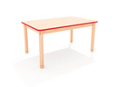 Rectangular Desk Red Edge Table Top