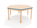 Hexagonal Desk Blue Edge Table Top