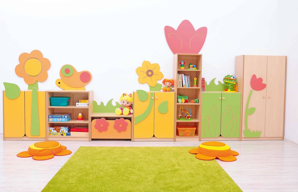 [099580] CUPBOARD WITH FLOWER