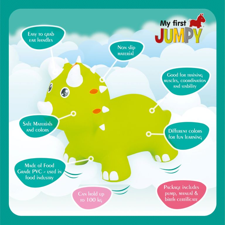 Jumpy Triceratops Green