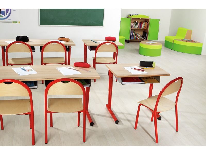 Metal Chair with Protected Backrest S2 Red