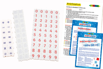 Braillephun Maths Set Bag: Interlocking Braille Cubes for Numerical Learning