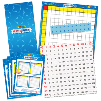 Maths Multiplier 12x12 Board Set: Interlocking Math Set with Worksheets