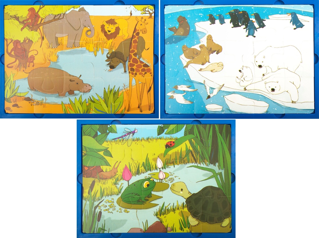 SET 3 SOFT PUZZLE ANIMALS FROM THE WORLD