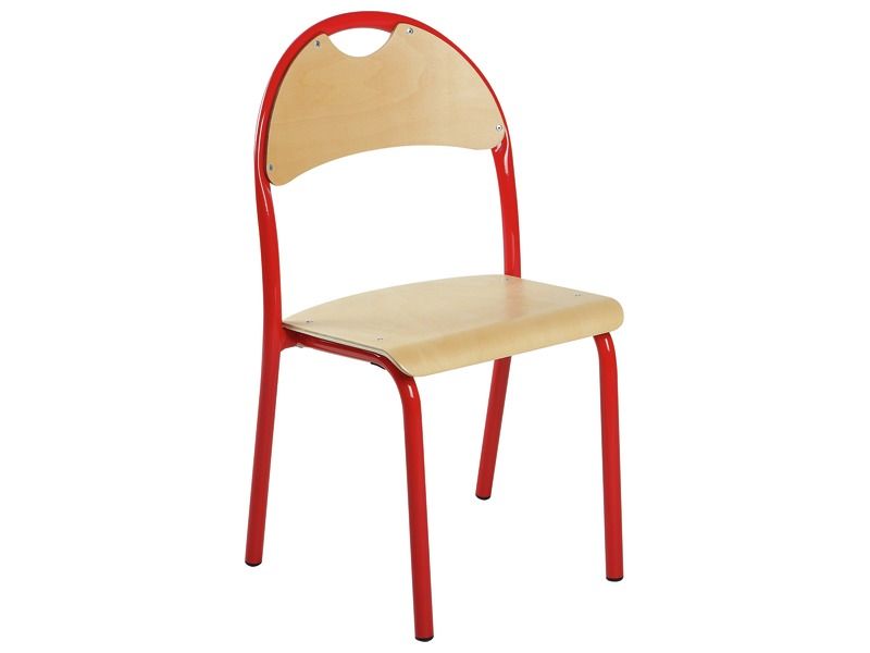 Metal Chair with Protected Backrest S2 Red
