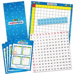 [4047-1017] Maths Multiplier 12x12 Board Set: Interlocking Math Set with Worksheets