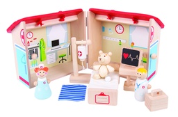 [4008-1063] WOODEN MINI HOSPITAL PLAY SET